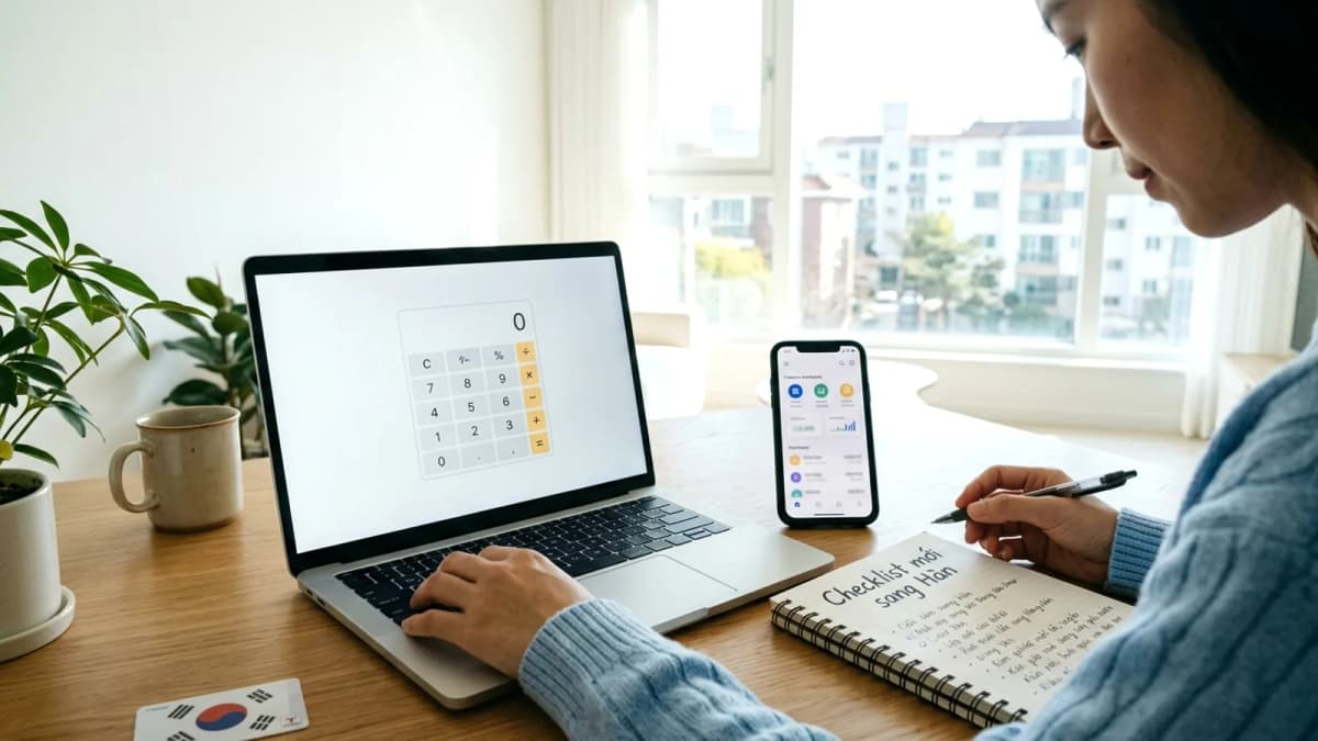 Công cụ checklist mới sang Hàn online