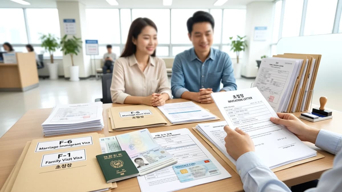 Visa thăm thân Hàn Quốc: mời bố mẹ, vợ chồng sang — giấy mời, hồ sơ hai đầu