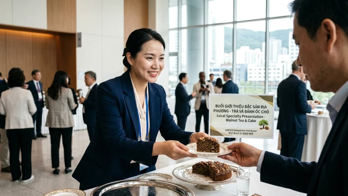 Bánh óc chó 'G-Dragon' ra mắt phái đoàn UNESCO tại Busan, Hàn Quốc