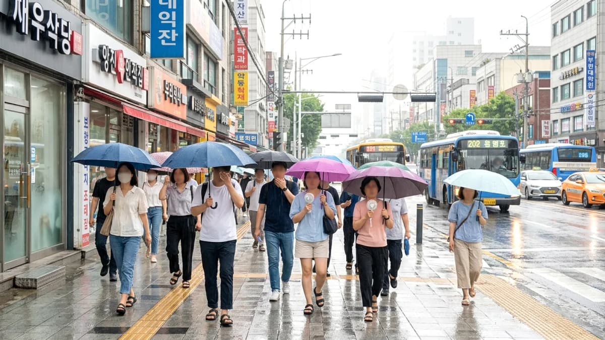 Hàn Quốc: Mưa lớn từ tàn dư bão Bavi và nắng nóng gay gắt vẫn bao trùm