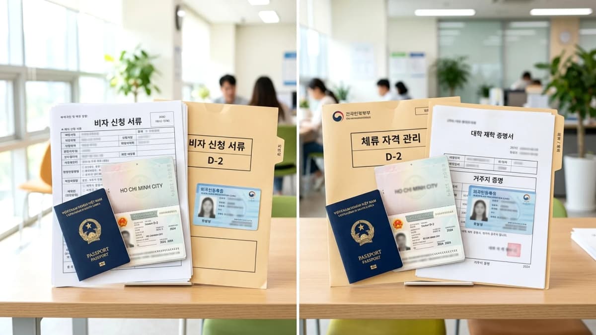 So sánh visa du học D-2 2026