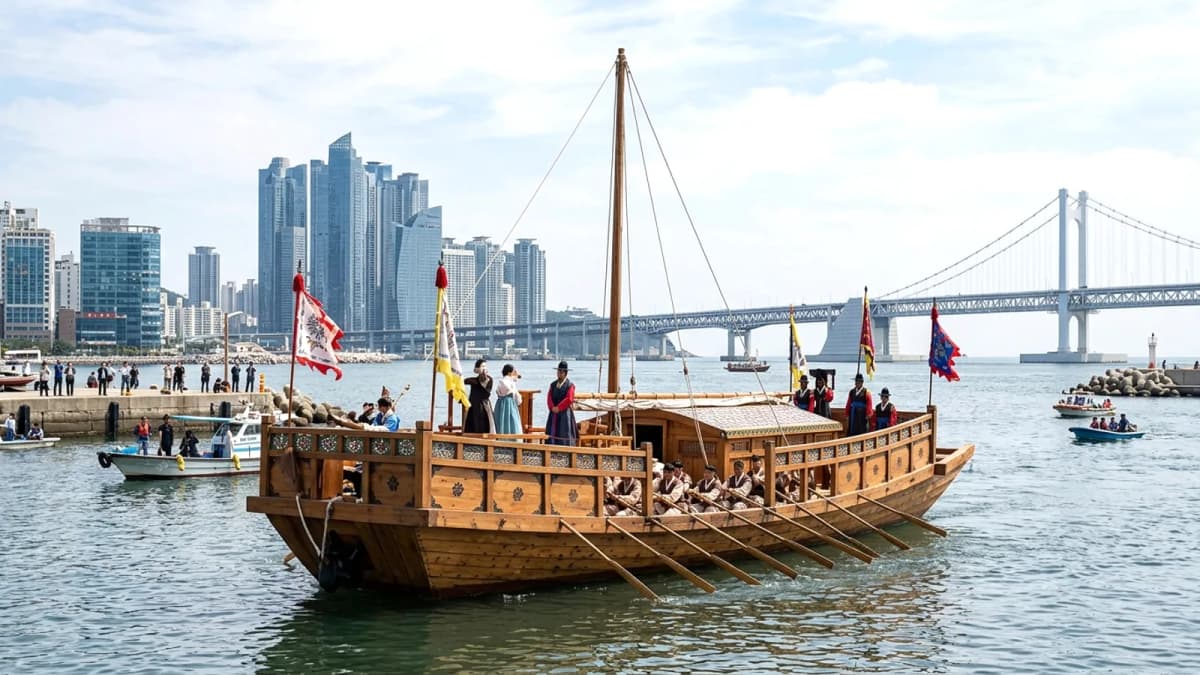 Tàu sứ thần Joseon tái hiện hành trình lịch sử, mừng sự kiện UNESCO tại Busan