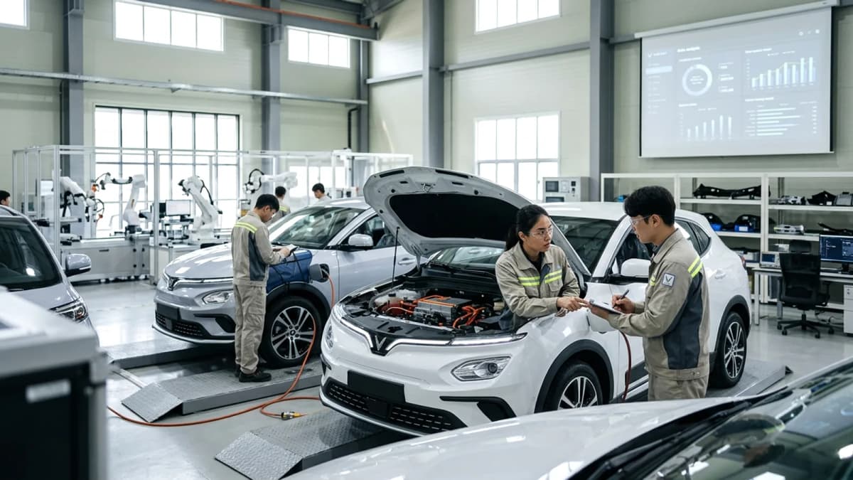 Tham vọng xe điện toàn cầu của VinFast đang thành hình tại nhà máy Hải Phòng